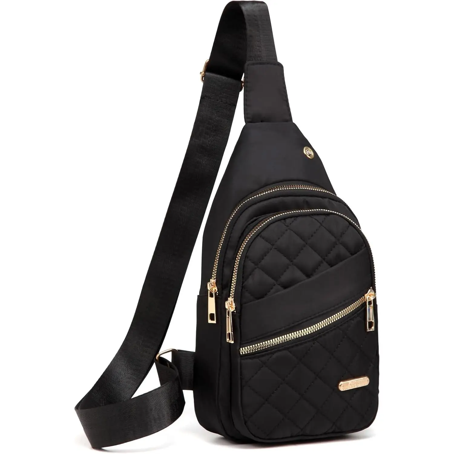 Women's Adjustable Crossbody Sling Backpack, Casual Fabric Purse, Water-Resistant Nylon Everyday Bag with Anti-Theft Pocket, Lightweight Travel Messenger Bag, Fashionable Shoulder Bag, Durable Fabric Bag