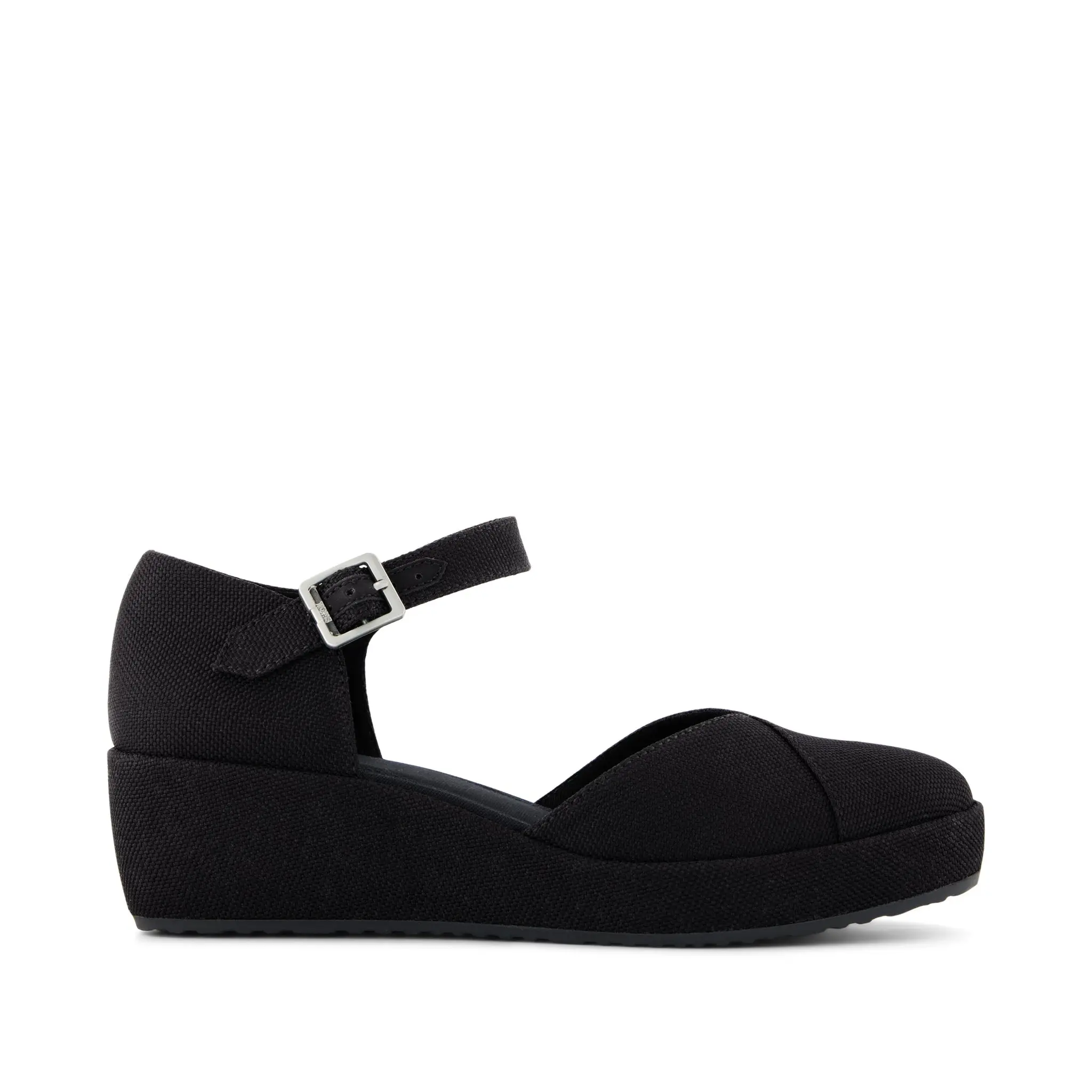 Womens Gwyneth Wedge Black Canvas
