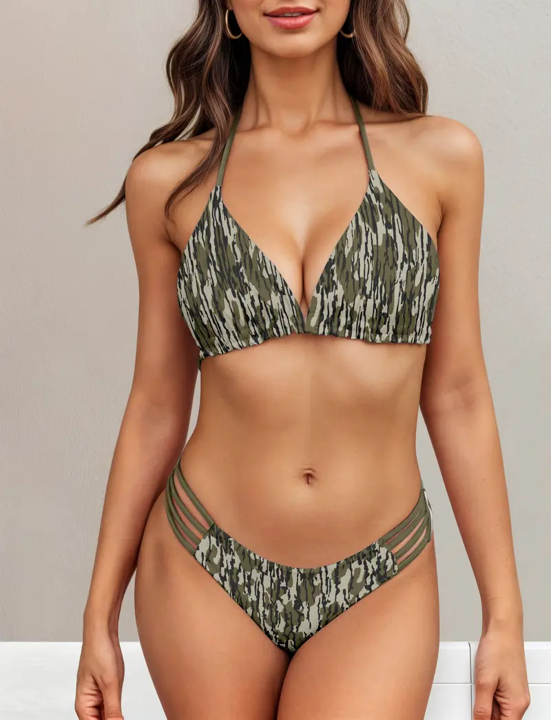 Women's Camo Print Bikini Set Adjustable Triangle Top & Tie-Side Bottom Realistic Forest Camouflage Swimsuit for Beach, Pool & Outdoor Vibes MK19048-MIE.BK3 - TikTok Shop Women's Camo Print Bikini Set Adjustable Triangle Top & Tie-Side Bottom Realistic Forest Camouflage Swimsuit for Beach, Pool & Outdoor Vibes MK19048-MIE.BK3 - TikTok Shop