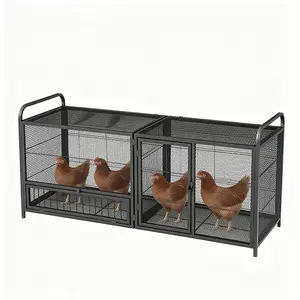 63"Chicken Cage Metal Poultry Breeding Coop,Thickened Chicken Coop Durable Chicken, Large Poultry Cage for Hen House,Chicken Coop Run Enclosure Pen For Duck Coop and Rabbit Run