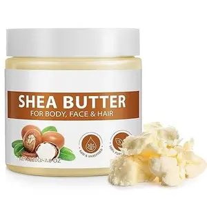 Shea Butter, Shea Butter Raw Organic, Soothes, Nourishes and Softens Dry Skin, Raw & Undefined Shea Butter Suitable for All Skin Types-7.8 oz