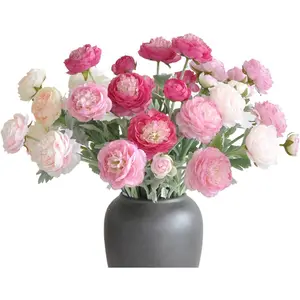10/20Pcs 30Heads Artificial Peony Bouquet, Multi-Pink and Hot Pink Silk Flowers Fake Peonies for Faux Floral Arrangements Home Table Kitchen Wedding Party Farmhouse Decor