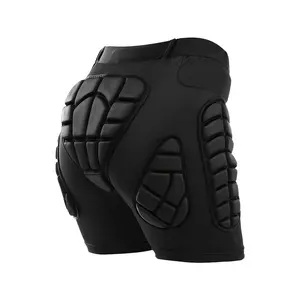 Breathable 3D Padded Shorts for Ice Hockey, Snowboarding, Gymnastics, Roller Skating - Moisture Wicking, Flexible, High Stretch Polyester Knit Fabric, Regular Fit, Four Seasons Sports Gear