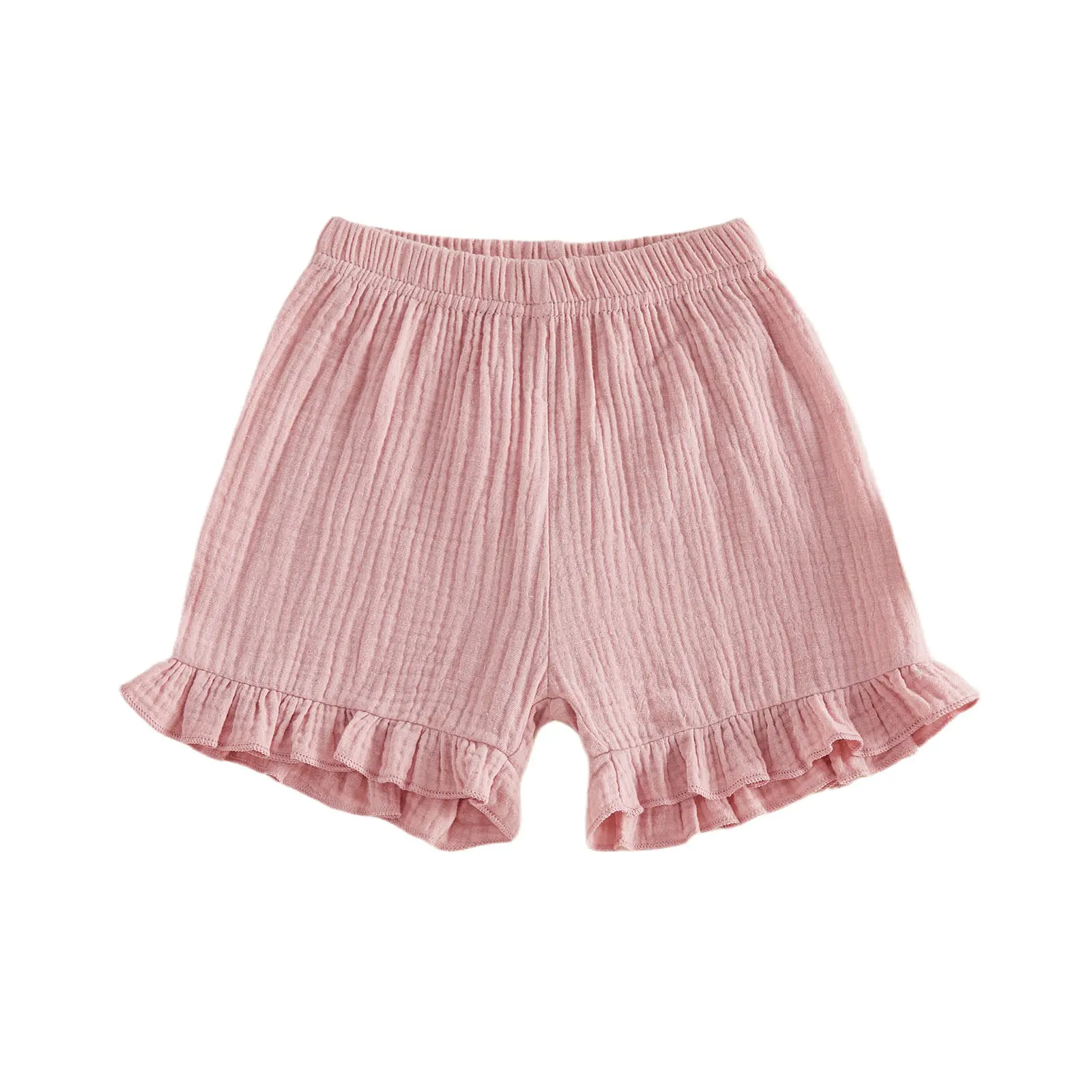 Babamoon Toddler Style Baby Girl Ruffle Bloomers - Solid Color, Elastic Waist, Casual Summer Clothing for 12-18 Months, 2-3 Years