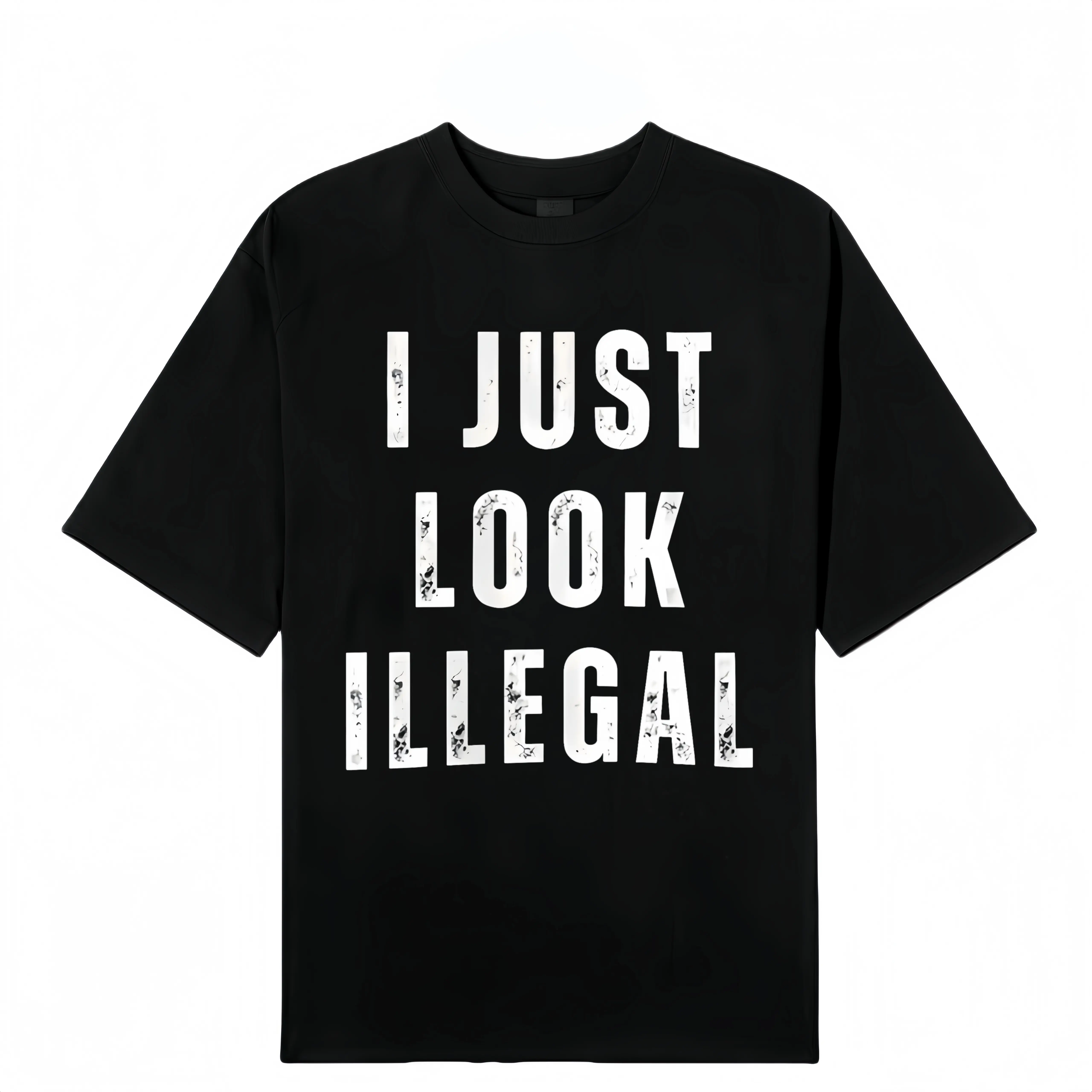 Men's "I Just Look Illegal" Graphic T-Shirt, Casual Cotton Short Sleeve Tee with a Round Neck, Funny Statement Top for Jeans, Casual Fit, Streetwear