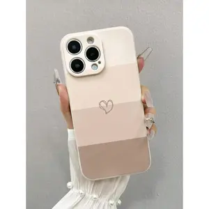 Heart Shaped Painted Shockproof Thickened Phone Case Compatible With IPhone 15 Pro Max, 14, 13, 12, 11, XS, XR, 7/8, Compatible With Samsung Galaxy A03s, A03 Core, A04, A12, A13, A14, A21s, A22, A23, A24, A32, A33, A34, A51, A52, A53, A54, A71, A72, A73,