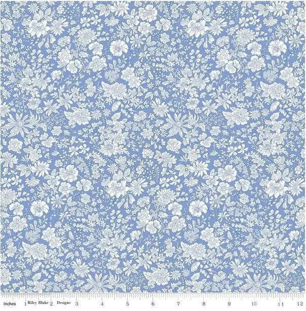 Emily Belle Marine Blue fabric by Liberty of London