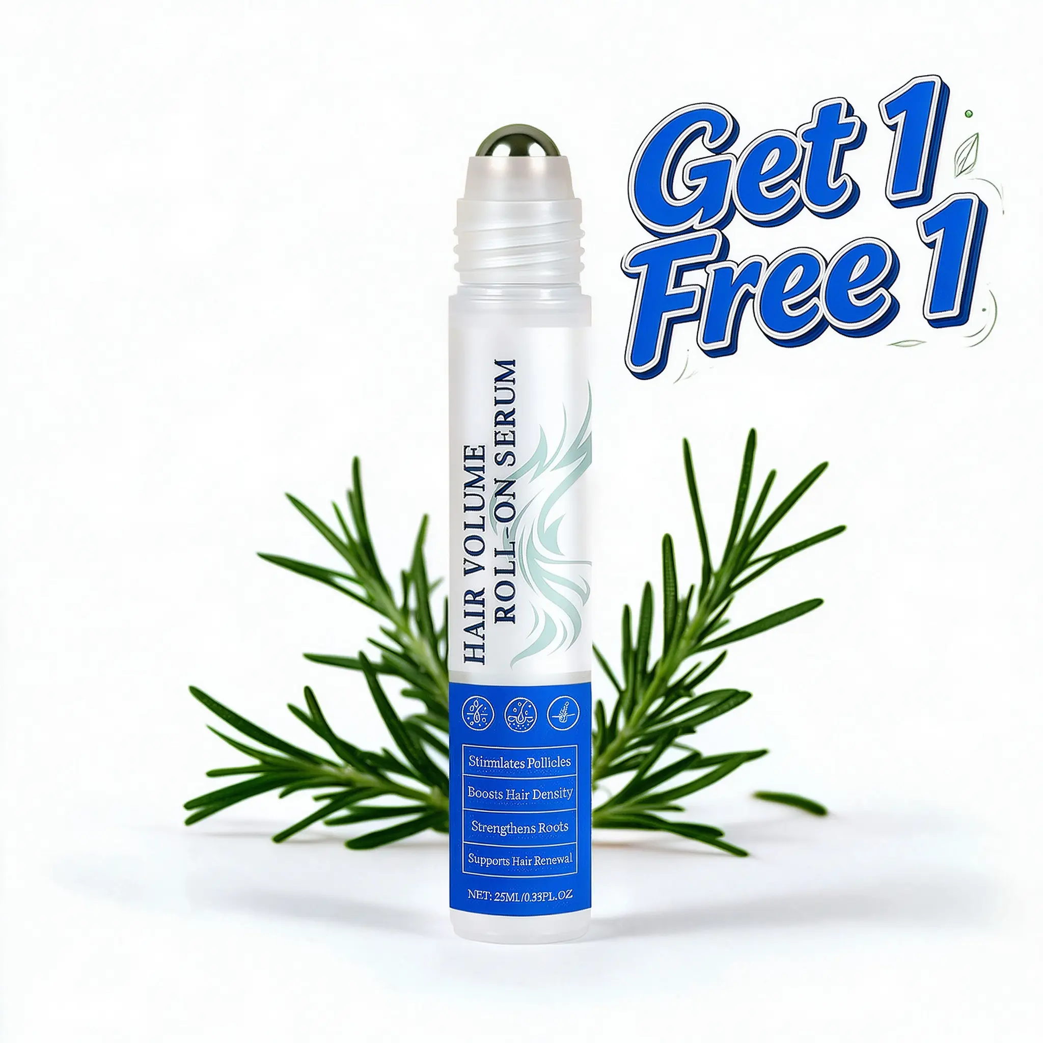 [Buy 1 Get 1 Free] Hair Roller Serum, Hair Care Products, Oil Control, Root Strengthening & Nourishing, Volumizing, Lightweight, Precise Roller-Ball for Healthy Hair & Fresh Scalp