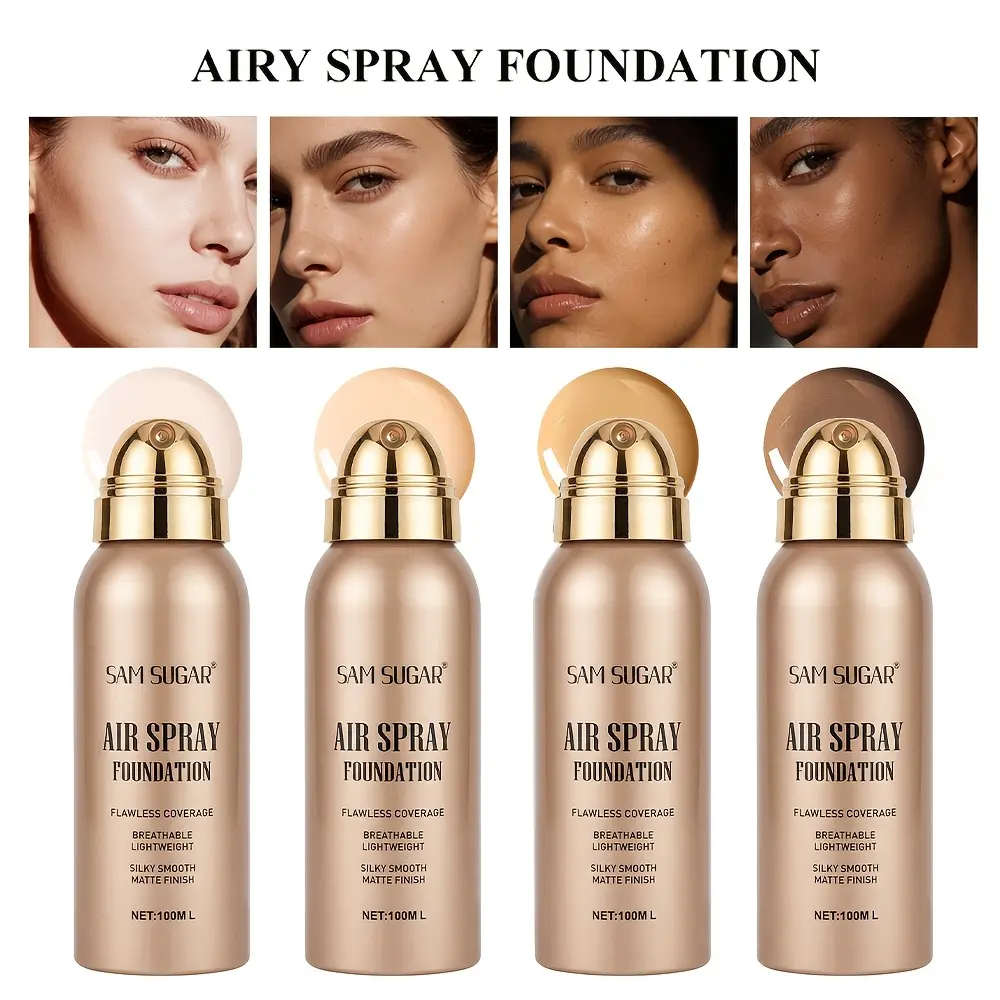 Air Spray Foundation Long Lasting Natural Makeup Light Coverage Foundation Waterproof Sweatproof Control Oil Quick Dry Application Suitable Beginner Cosmetic DealsForYouDays
