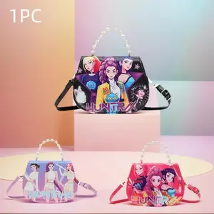 In 2026, the new European and American fashion girl group anime 3D character mini coin wallet, Korean fashion girl bag, cute girl bag, women's PU material pearl shoulder strap crossbody bag, perfect as a girl's birthday gift