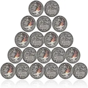 20Pcs Dumpster Fire Challenge Coin Set - It's Fine Hilarious Motivational Token, Funny Inspirational Office Gifts for Coworkers Colleagues Men Women Unique Workplace Memorabilia