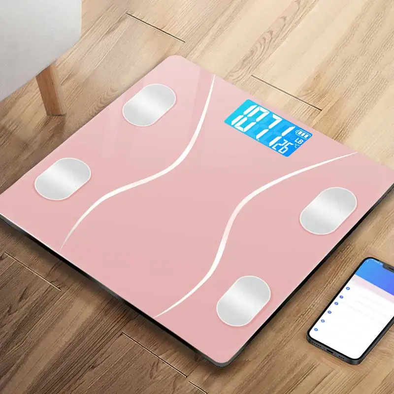 Electric Smart Body Weight Fat Scale, High Accuracy Bt Compatible Electronic Weighing Scale, Hd Display App Connection Intelligent Body Fat Scale, Gif