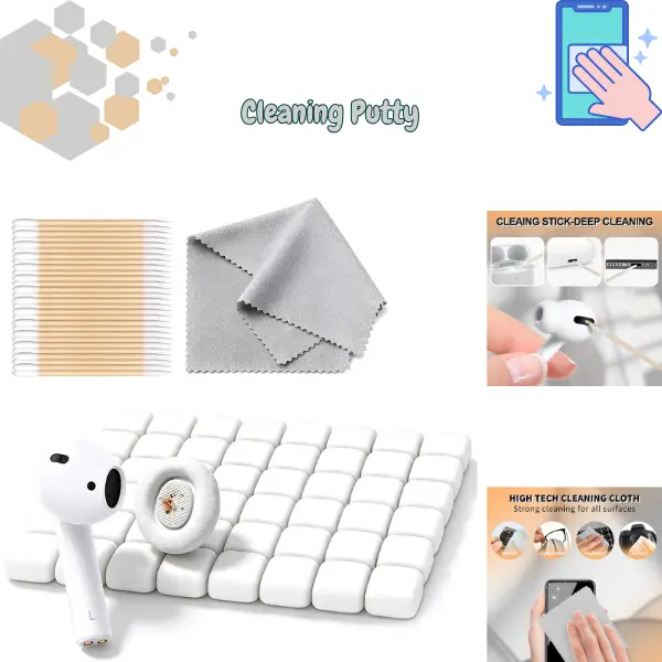 Cleaning Putty for Electronics | AirPods Cleaner Kit & Phone Cleaning Tool | Ear Wax, Dust & Dirt Remover for Earbuds, Headphones, Keyboard & Devices | Deep Cleaning Gel (White)