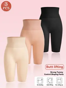3 Pack Summer High Waist Women's Shapewear Pants, Strong Tummy Control Butt Lifting & Thigh Slimming, High Stretch Seamless Breathable, Anti-Rolling No Digging, Multiple Colors Available, Slimming Versatile For Daily Wear