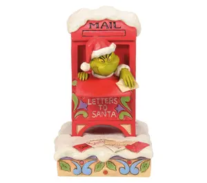 Jim Shore Grinch in Mailbox Christmas Figurine6in H