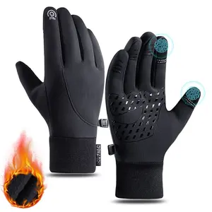Men's Warm Touchscreen Cycling Gloves, Fleece Lined Windproof Non-Slip, Ideal for Motorcycle Riding, Camping, Outdoor Activities, Motorcycle Gear