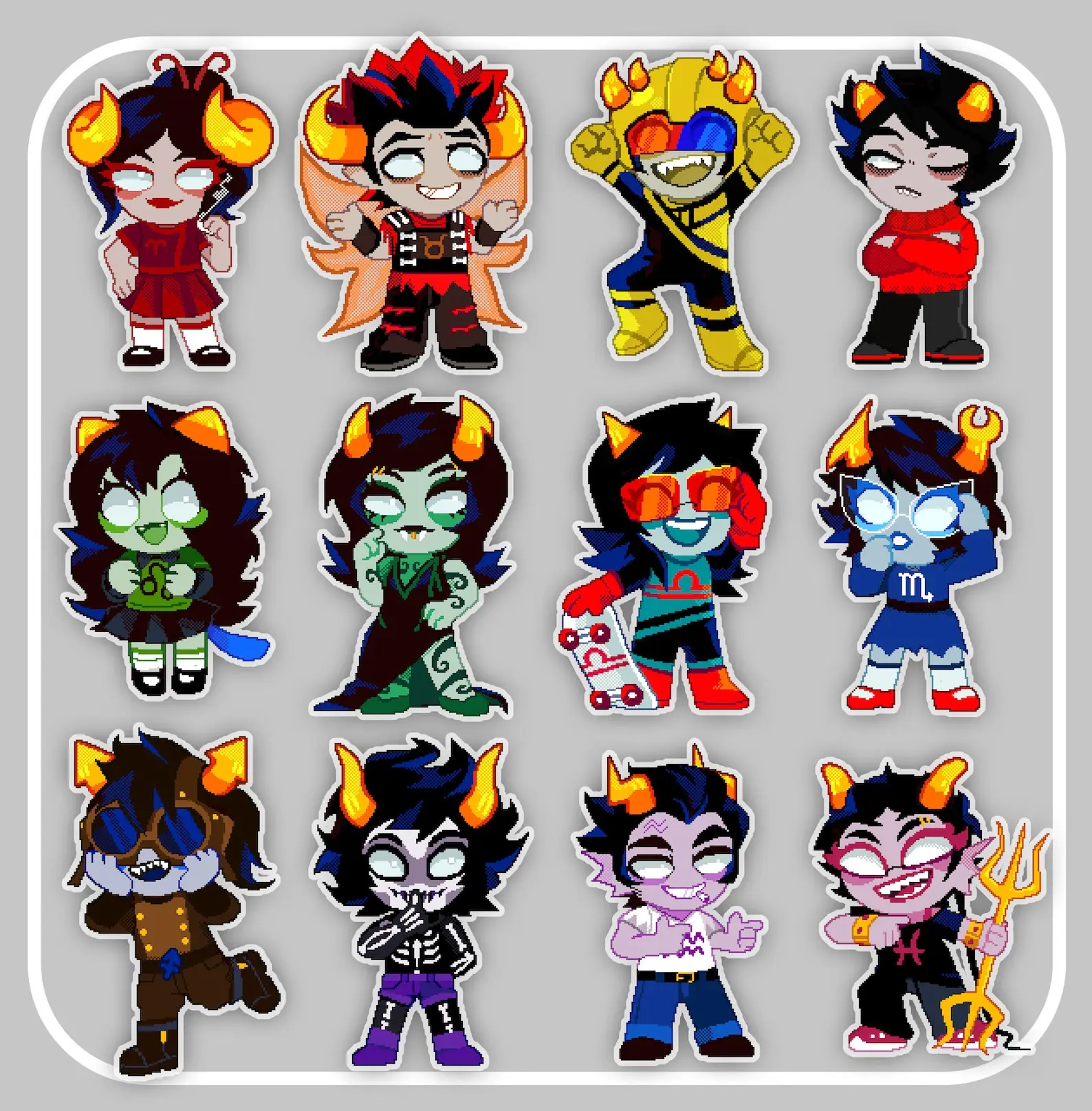 HS Pixel Beforus Troll Keychain Acrylic Charms, Homestuck Keychains, HS Keyring Acrylic Charms, Small, Meaningful, And Full Of Character, Unique Keychains That Add Charm To Every Bag And Key.
