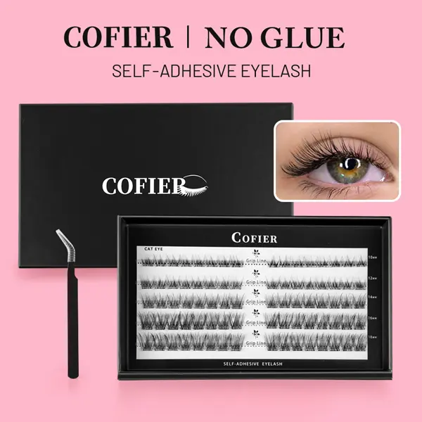 COFIER No-Glue Lash Extension Kit - Lightweight, Multi-Length Eyelashes Extensions, Easy-to-Apply, Long-Lasting, High-Quality Beauty & Personal Care Makeup, Lash Extensions