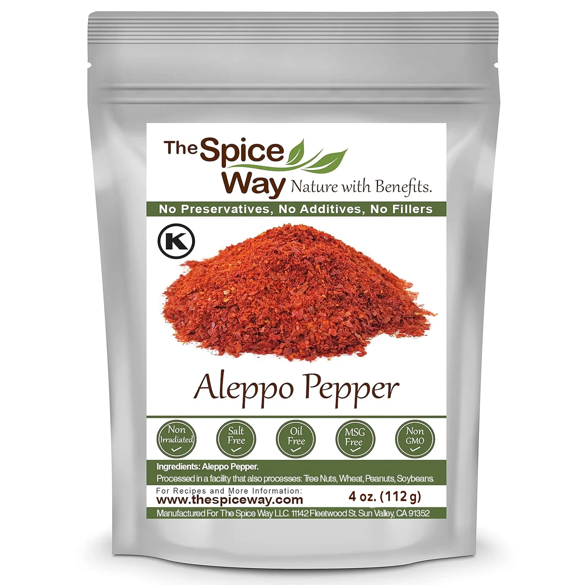 The Spice Way Premium Aleppo Pepper - Non-GMO MSG-Free Fresh Flavorful Mild Heat to add flavor