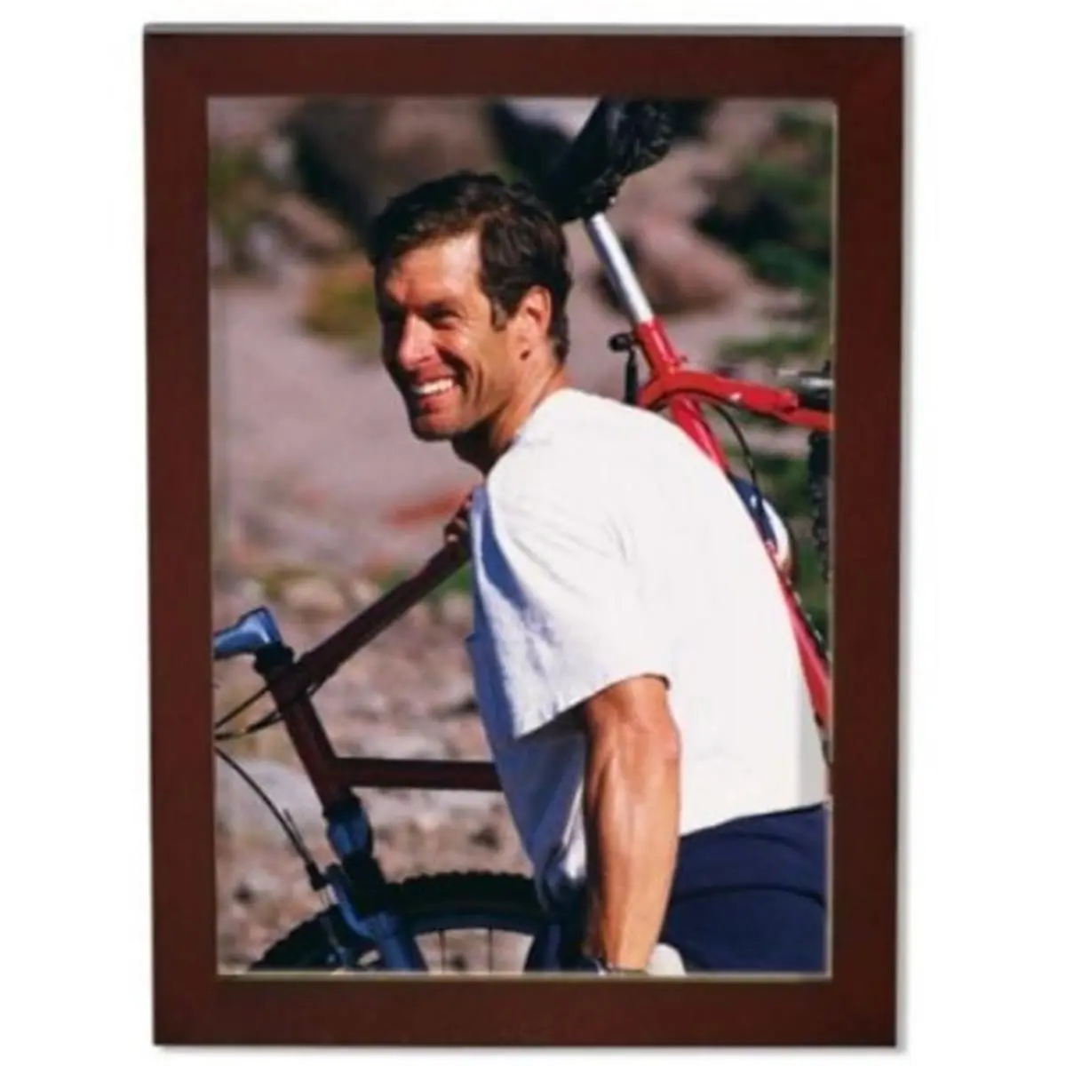 212 MAIN 8x12 Walnut Wooden Photo Frame - Classic Rectangular High Quality Art Frame for Baby Nursery Home Wall Decor, Includes Easel & Wall Hangers, Photo Frames