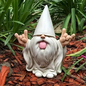 Cute Resin Garden Gnome Statue, Outdoor Decor for Courtyard, Balcony, Home Decoration, Garden Sculptures and Decor, Fun and Adorable Gnome Figurine