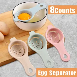 8 Counts Egg Yolk White Separator, Random Color Egg Separator Tool for Kitchen