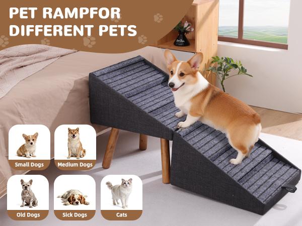 21-Inch Foldable Wooden Pet Steps and Ramp