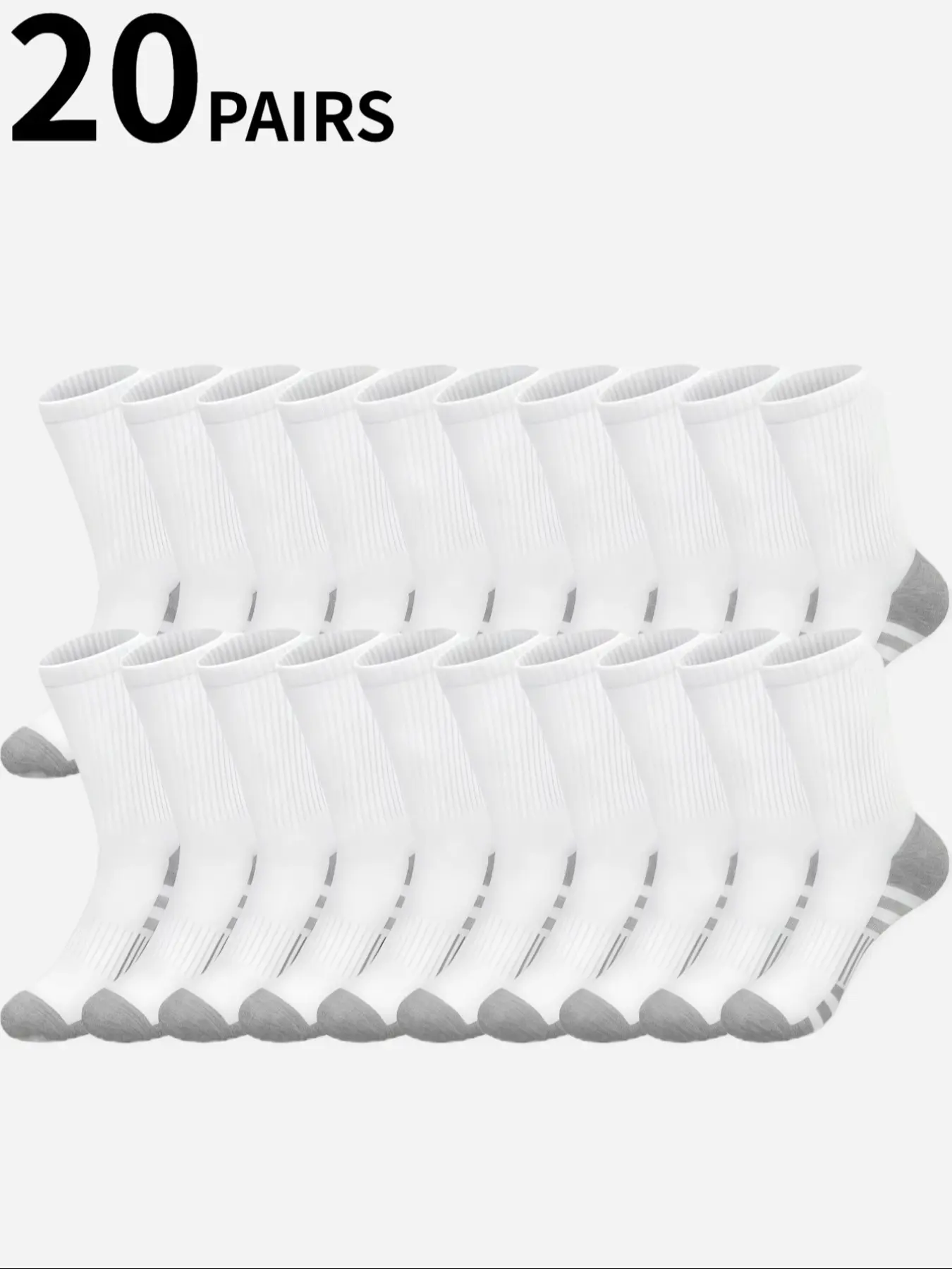 20 pairs of men's solid color round neck socks, Breathable Comfy Socks, breathable, comfortable, soft, casual and simple style men's socks, Sock Set, Breathable Fabric Socks, Socks Bulk, Breathable Polyester Socks