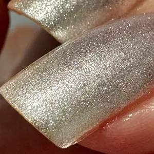 White Diamond Nail Polish by Drunk Fairy Polish | A White Jelly Base Containing a Unique, Fine-Particle, Glittery, Pearly, Slightly Metallic Shimmer