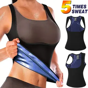 Women's Heat Trapping Sauna Sweat Vest Shirt Waist Trainer Sauna Tank Top Suit Shaper for Gym, Fitness, Exercise, Workouts, Athletic Sportswear for Women