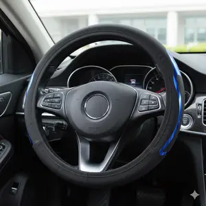 Upgraded Steering Wheel Cover with Metal Anti-Slip Grip, Universal Fit 37-38cm for Cars SUVs Trucks. Enhance Driving Comfort & Control, Sweat-Proof, Easy Install, Durable All-Season Accessory.