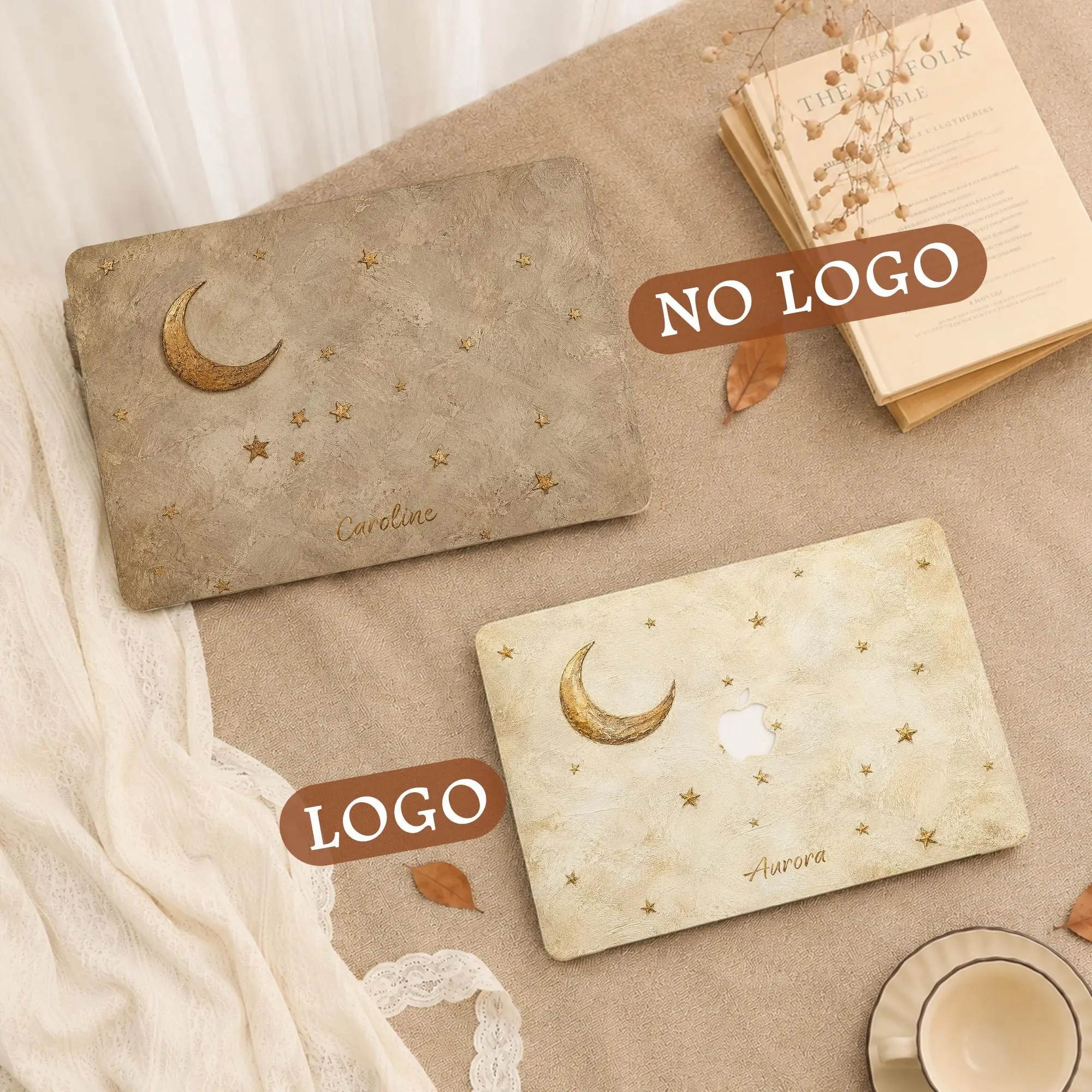 Golden Moon & Star Aesthetic Cover MacBook Case for MacBook Air 15 13, MacBook Pro 16 14 13 Inch,  MacBook Protective Case Cover