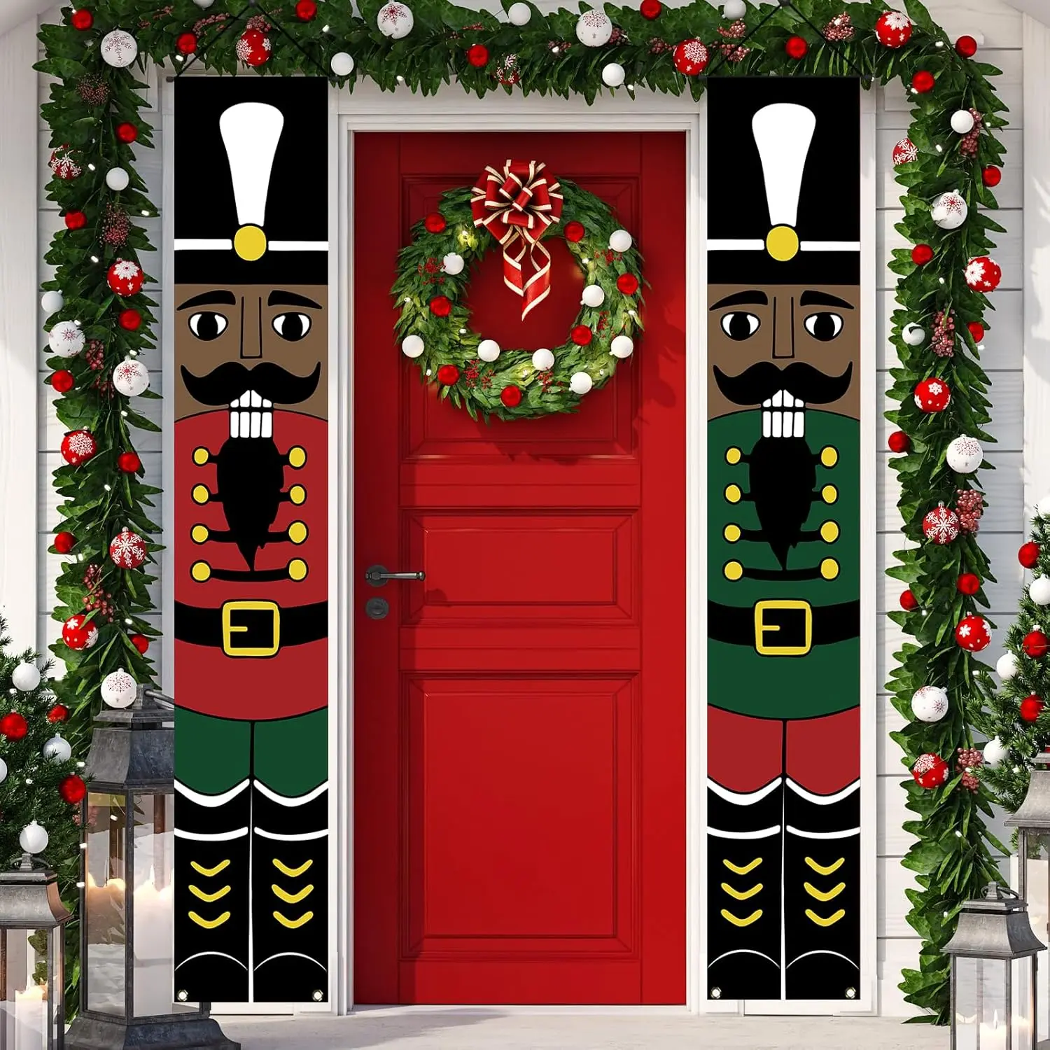 Black Nutcracker Christmas Decorations African American Nutcracker Porch Banner Rvsticty