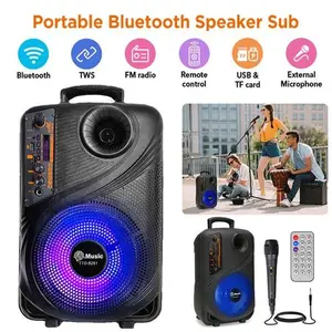 2000W Portable Wireless bluetooth Speaker Heavy Bass Stereo Radio FM TF AUX USB