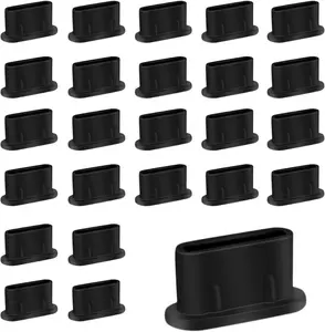 50 Pack Type C anti Dust Plugs USB C Dust Cover Silicone USB C Dust Plug Type-C Charging Port Protector Compatible with Iphone 15 Samsung Galaxy S20 S21 S22 S23 Pixel Macbook USB C Cover Cap (Black) TKYPZY