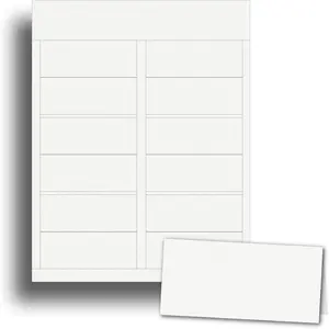 White Linen Textured Printable Place Cards for Table Setting - 25 Sheets / 150 Tent Cards - 6 per page 1 7/16" x 3 3/4" Printable Name Card Paper for Inkjet/Laser Printers