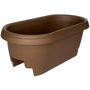 477245-1001 24 in. Chocolate Deck Rail Planter