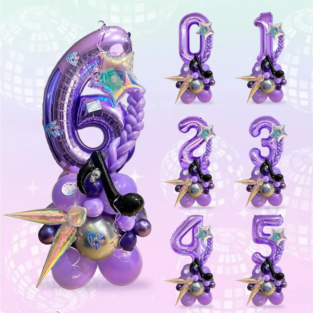 Set of 33 birthday Latex Balloons with kpop-themed music, suitable for birthday party decorations with k-pop-themed music and disco themed music, Balloon Garland, Happy Birthday