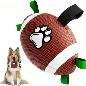 Football Shaped Pet Ball Toy, 1-Count Interactive Fetch Ball for Indoor/Outdoor Use, Dog Training & Chasing Toy for Small to Large Dogs, Pet Accessories, Ball Toy Balls