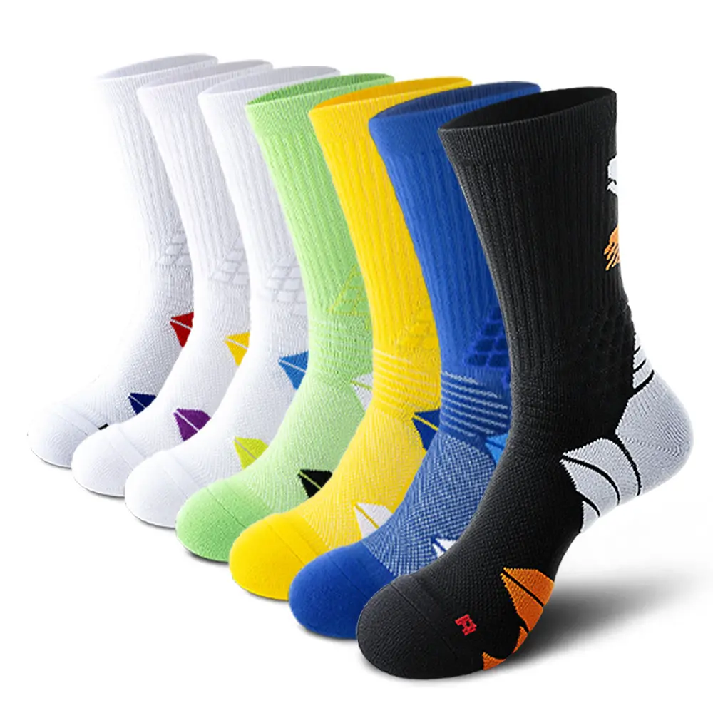 Men's 5-Pair Solid Plain Mid-Calf Cotton Sports Athletic Socks - Moisture Wicking, Sports Fit, Anti-Sweat, Compression, Cushioned Arch Support, Ankle Compression, Durable, Machine Washable for Running/Basketball, All Seasons, Moisture Wicking Socks, Sport