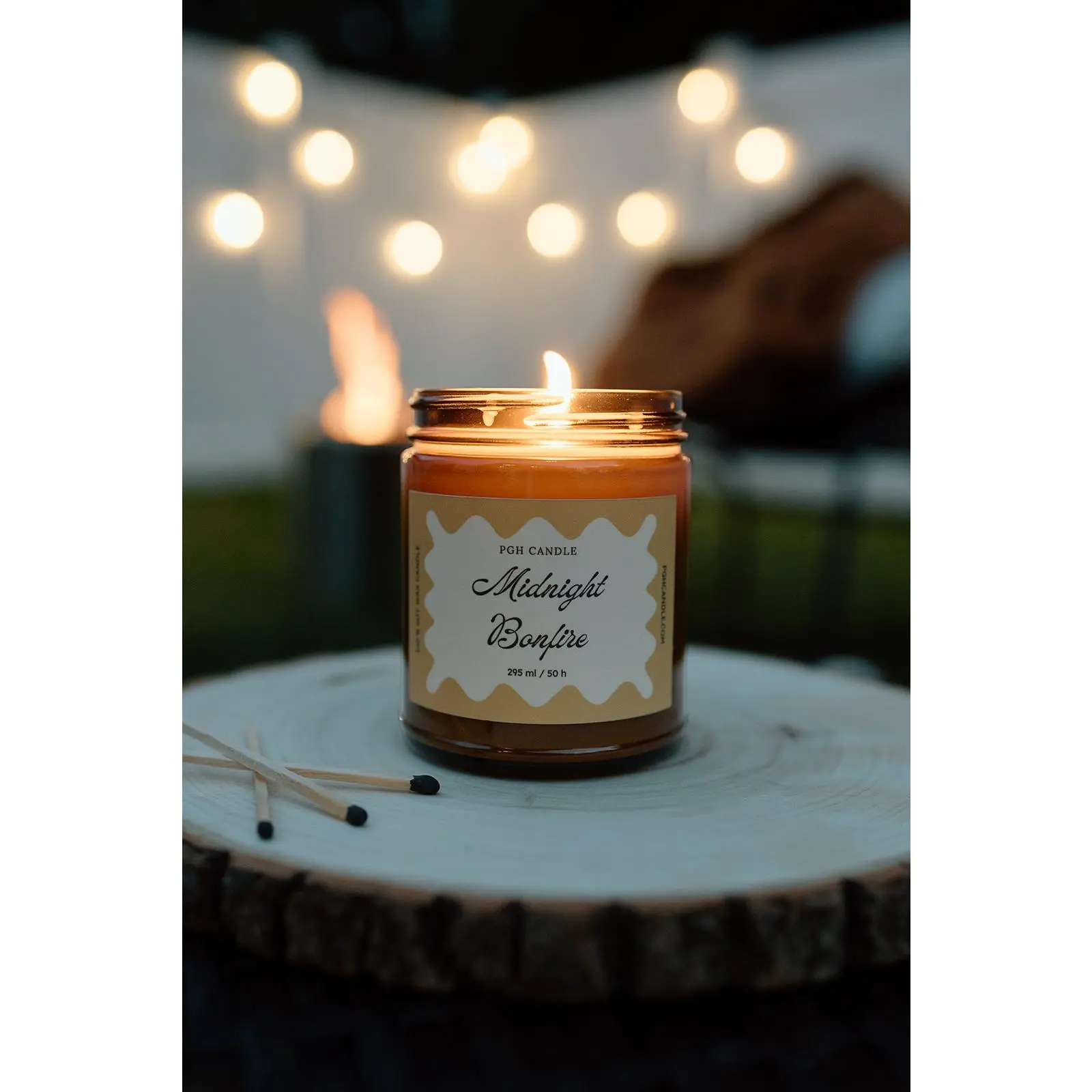 Midnight Bonfire Candle - Hand Poured 100% Soy Wax for Long Burn Time