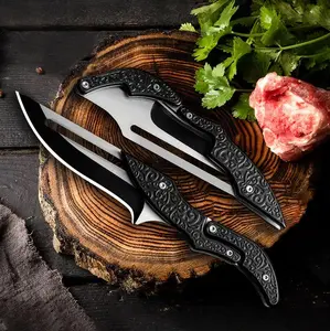 Magician Black-A multifunctional steak and meat cutter, Carved texture handle, fun and portable, an excellent gift