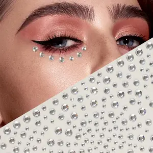 3D Rhinestone Face Sticker, Self Adhesive Rhinestone Tattoo Stickers Face Decoration Sticker, DIY Holiday & Party Makeup Accessories, Creative Makeup Accessories