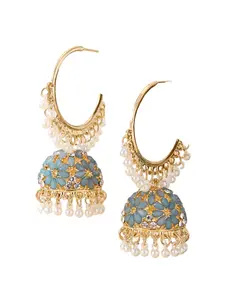 Elegant Women's Jhumka Earrings, Artificial Pearl Inlaid Indian Middle East Style Jewelry, Perfect Gift for Her, Fashion Ear Decoration, Fashionable Jewelry