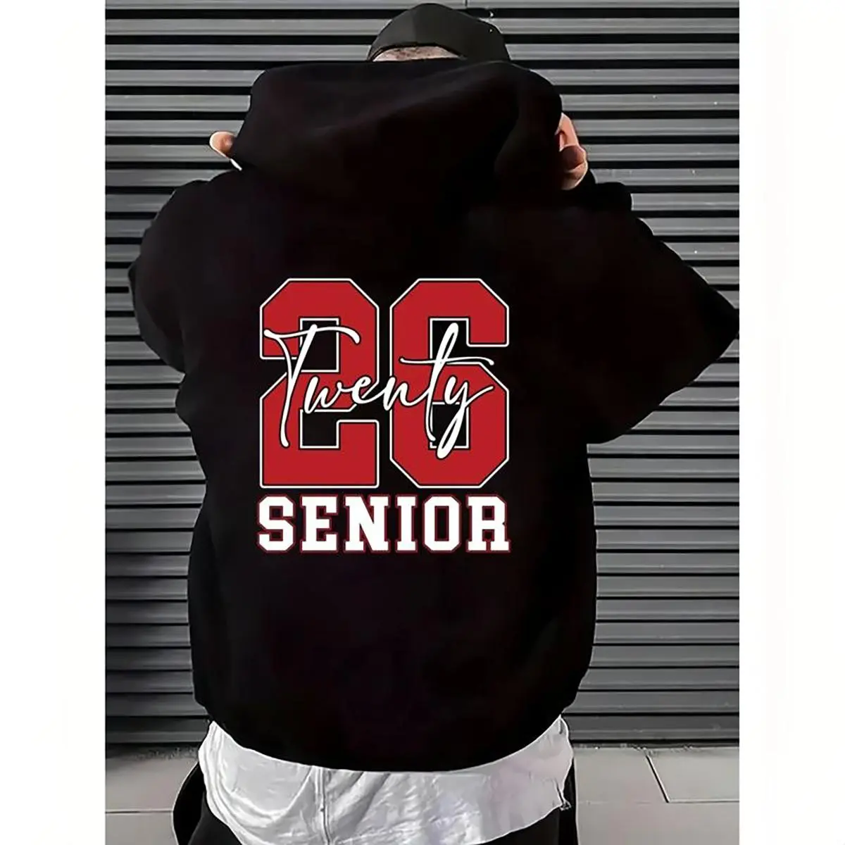 T-Shirt Hoodie For 2026 Seniors With Twenty 26 Senior Print Made In USA For Women For Men [CoreVarsity.us 180G/230G 100% cotton short-sleeve/hoodie, soft and comfortable]