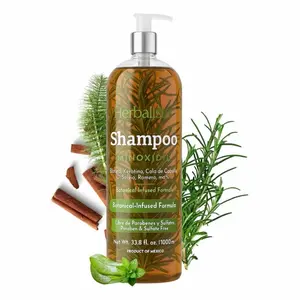 Herbalista Viral New Herbal Shampoo Minoxidil 1000ml (33.8 fl oz) - With Real Pieces of Rosemary, Cinnamon, Aloe, & Mint - Fortalece, Regenera, Acelera Crecimiento – Con Ingredientes Naturales.