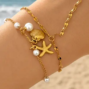 EVRY JEWELS Gold or Silver Plated Women's Shore Thing Bracelet