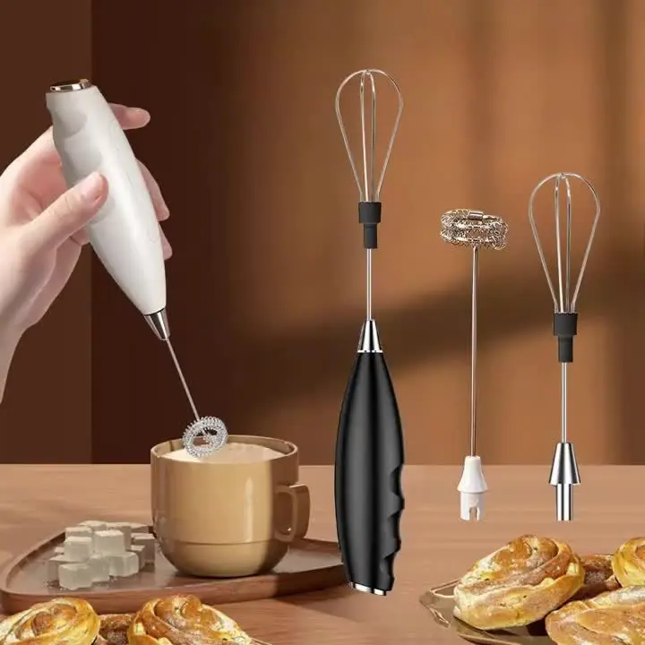 High-Speed Handheld Milk Frother & Matcha Mixer. Ergonomic Foam Maker Wand with Stainless Steel Whisk for Coffee & Protein Shakes. Effortless Drink Blending. Portable, Durable & Easy to Clean Kitchen Cooking Accessory.