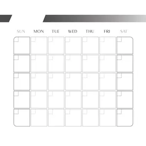 Calendars: Minimal Modern One Month Calendar Dry Erase - Removable Adhesive Decal