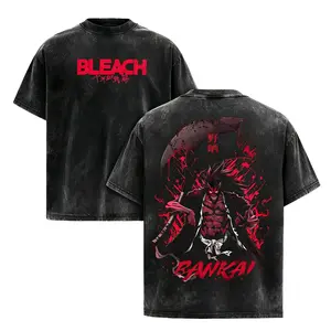 [Hoodie, Sweater,T-Shirt] Retro Vintage Kenpachi Zaraki Bleach Unisex Oversize Anime Manga Washed Heavyweight Cotton T-shirt, Gift For Bleach Fan, Anime Lover,funny graphic tee, men’s trendy t-shirts, deals, humorous, 90s, streetwear,penny tees Oversized